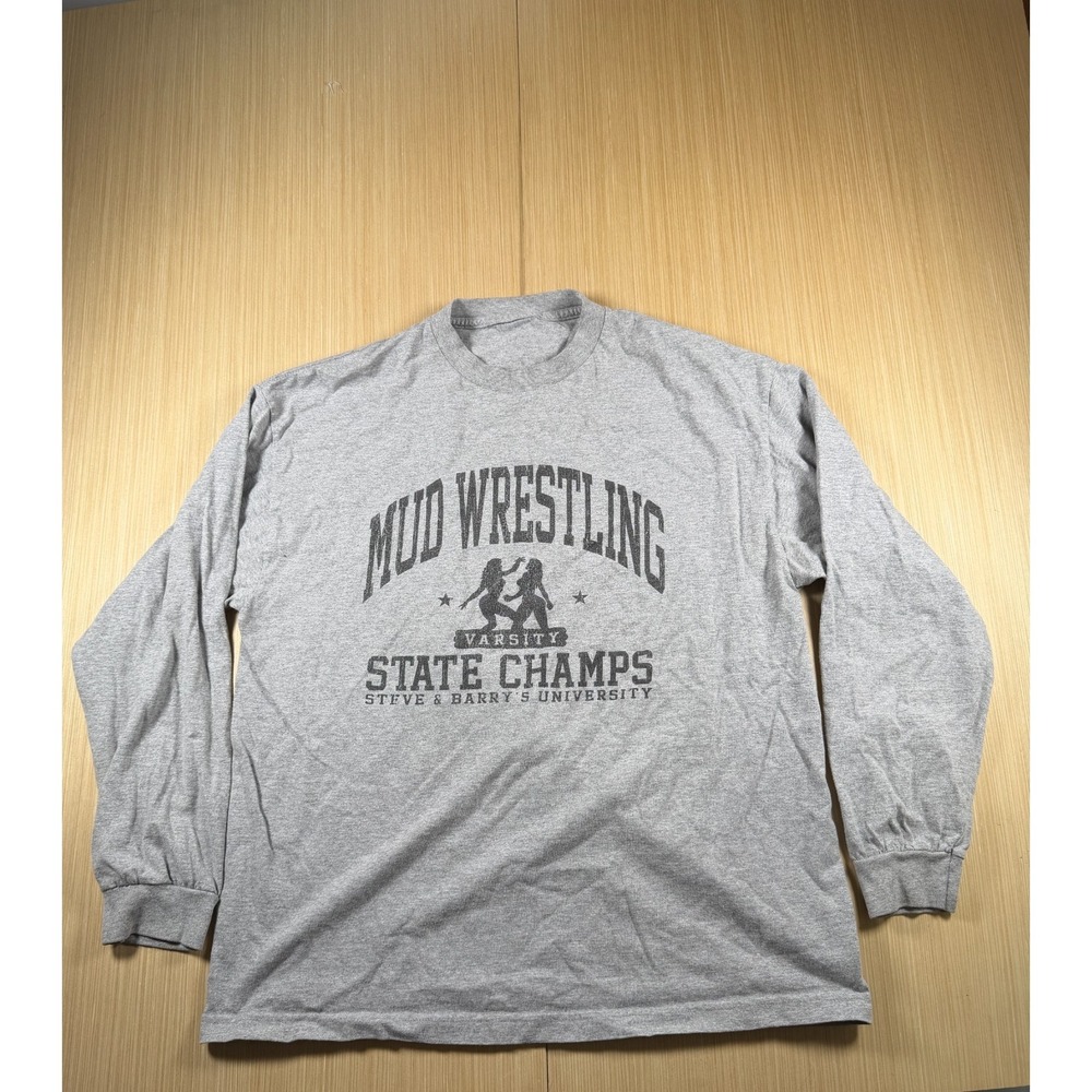 Mud Wrestling Varsity‎ State Champs Steve & Barry's University Shirt Mens Gray